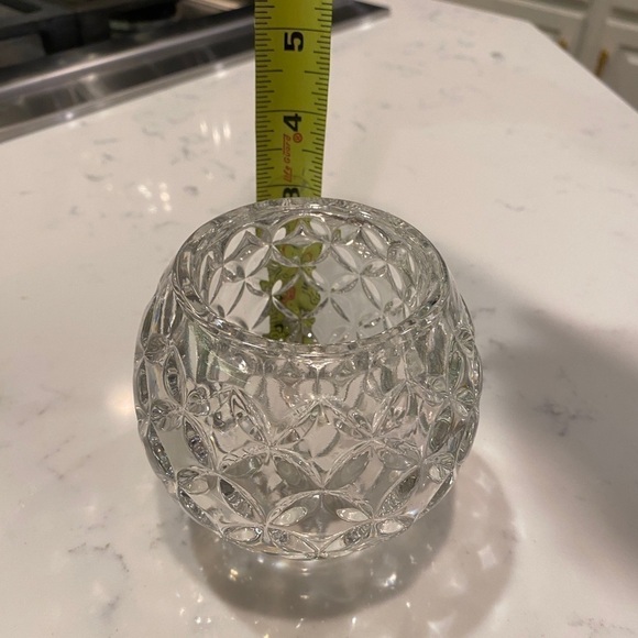 Vintage Clear Glass Reversible Large Fairy Lamp Diamond Cut Design Candle Holder - Picture 8 of 8